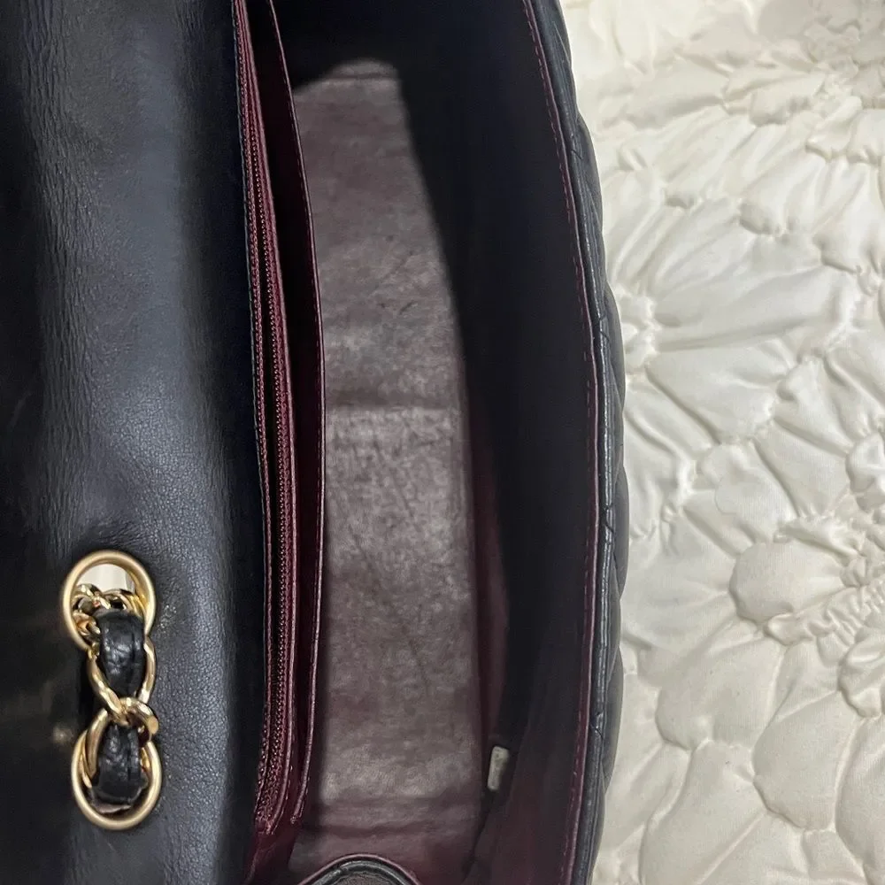 Chanel Black Quilted Shoulder Bag with Gold Accents